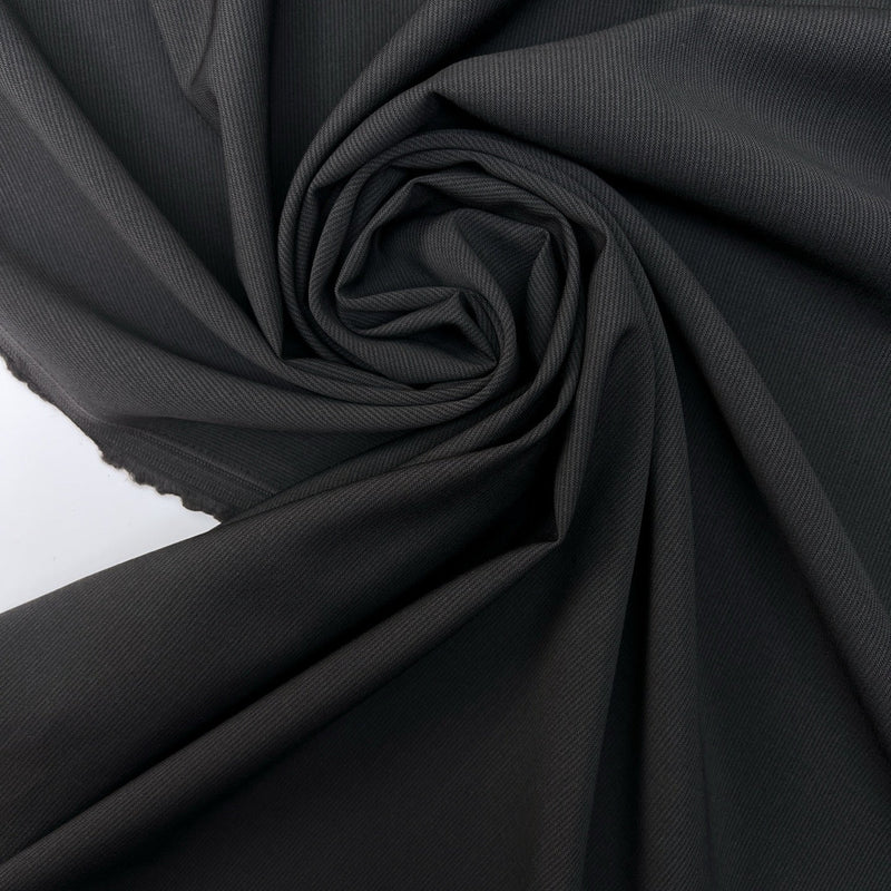 Italian Black Wool Suit Fabric