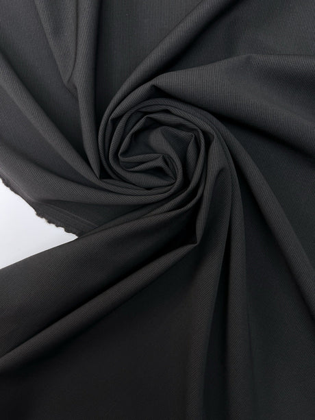 Italian Black Wool Suit Fabric