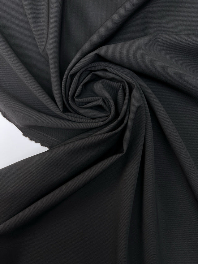Italian Black Wool Suit Fabric