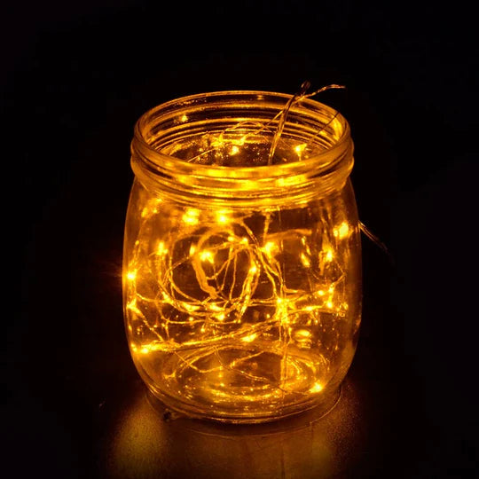 20 LED Copper String Light Battery Operated - Yellow