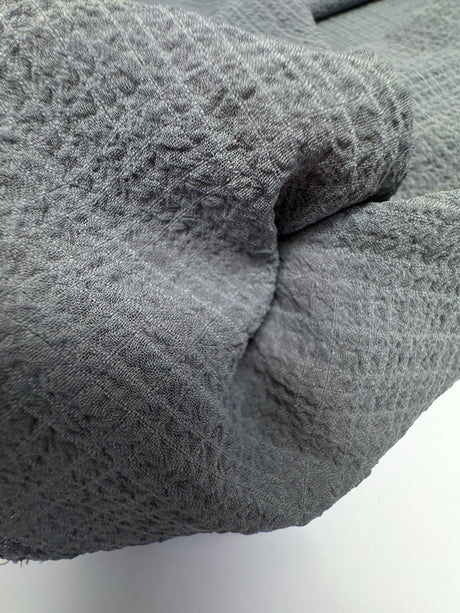 Polyester Crinkled Woven Gray Fabric