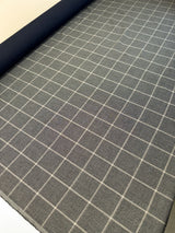 Polyester Viscose Elastane Checked Knit Gray Beige Blue