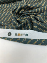 Printed Polyester Crepe Green Beige