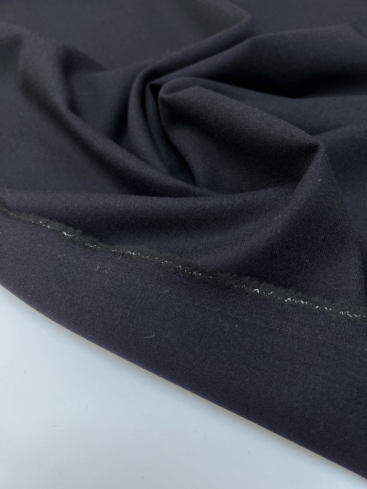 Wool Stretch Twill Blue Black