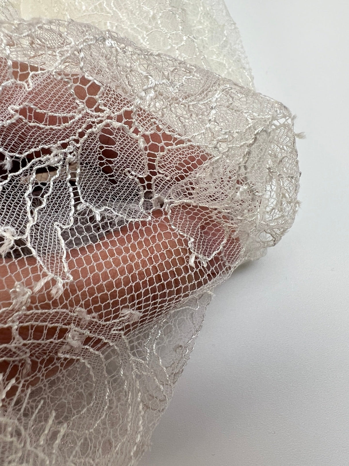 White Shade Floral Lace Polyamide Viscose