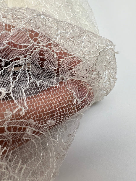 White Shade Floral Lace Polyamide Viscose