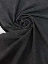 Wool Cotton Suiting Fabric Gray Black