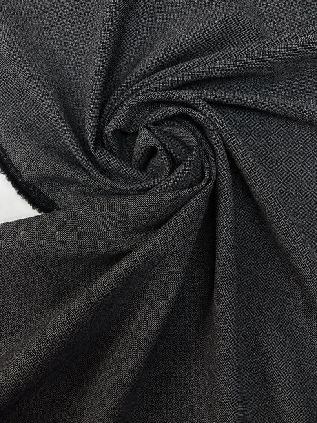 Wool Cotton Suiting Fabric Gray Black