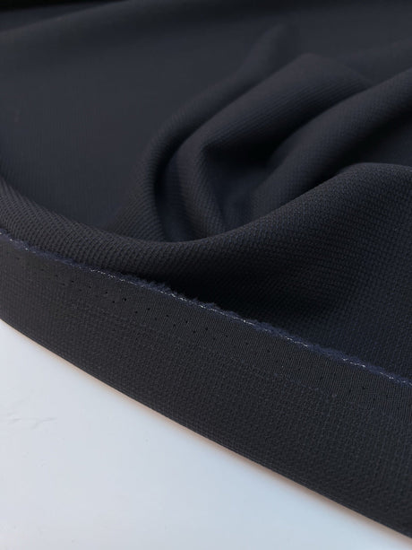 Wool Cotton Fabric Black Blue