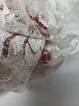 Viscose Lace Mesh Floral White Beige