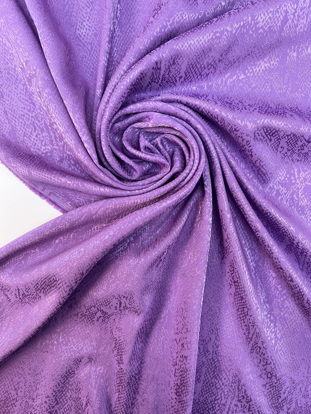 Purple Jacquard Stretch Fabric