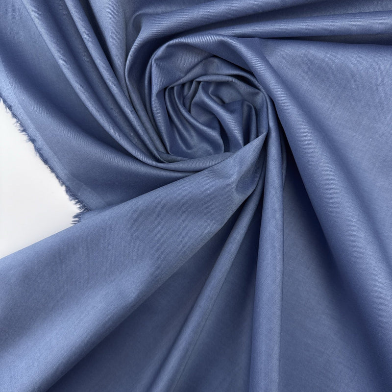 Cotton Twill Blue Shades Stretch Lightweight