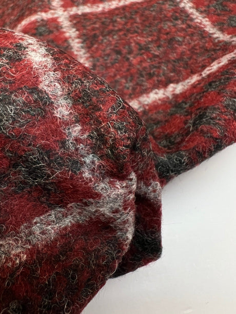 Wool Knitted Checked Fabric