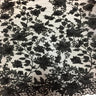 3D Embroidered Satin Floral Pearl Lace Fabric - 100 Percent Polyester Fabric, Floral Pearl Embroidery, 52" Width, 12" Panel (1 Yard)