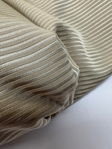 Wool Jacquard Fabric Beige Striped