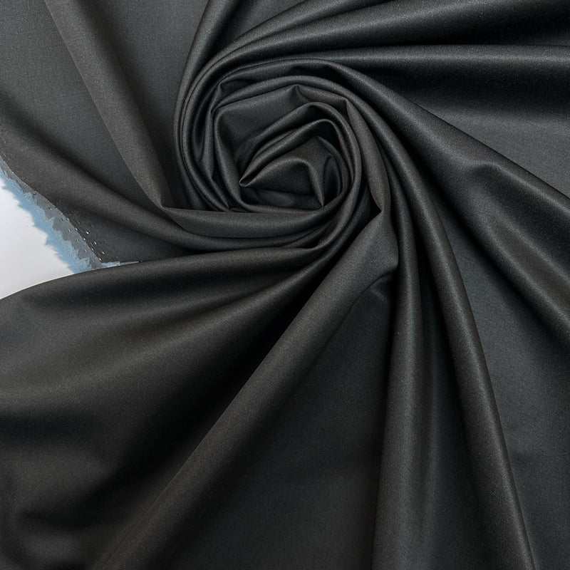 Wool Sateen Gray Fabric