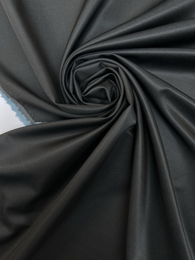 Wool Sateen Gray Fabric