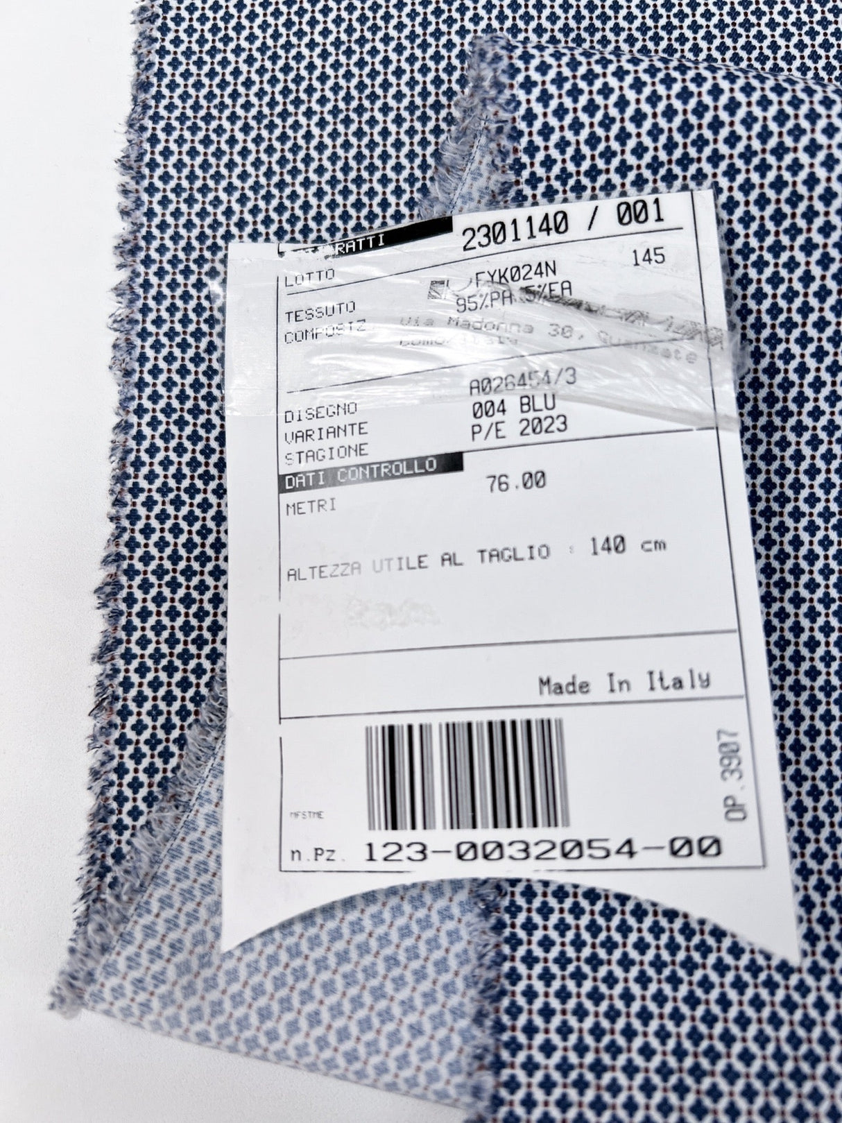 Polyamide Elastane Crepe Printed Blue White