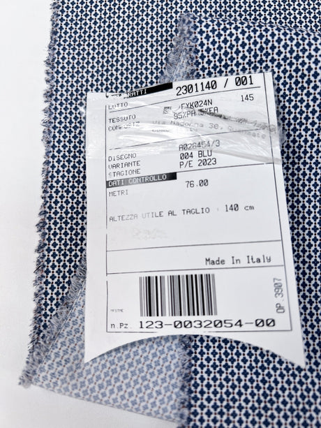 Polyamide Elastane Crepe Printed Blue White