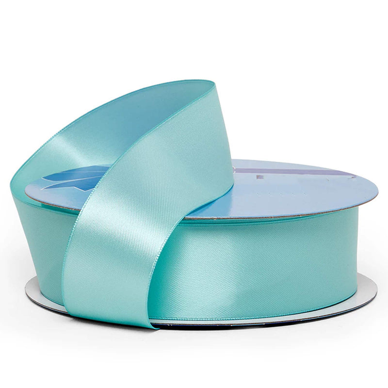 Craft Ribbon – Satin Single Color Strip 5/8 '' X 100 yd Single Faced 1 / roll Light Aqua
