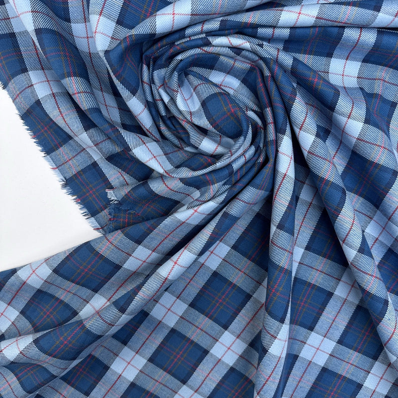 Blue Cotton Tweed