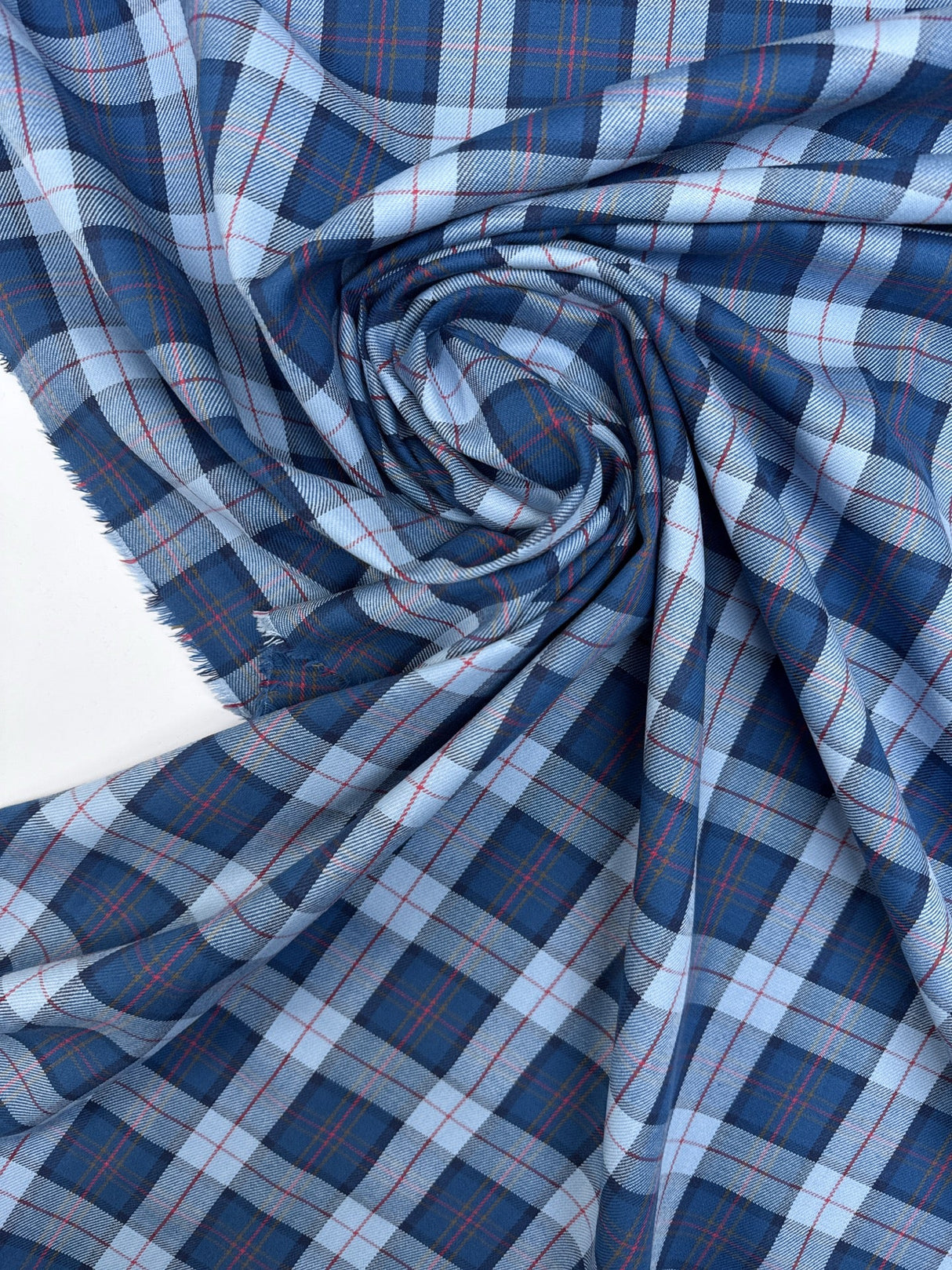 Blue Cotton Tweed