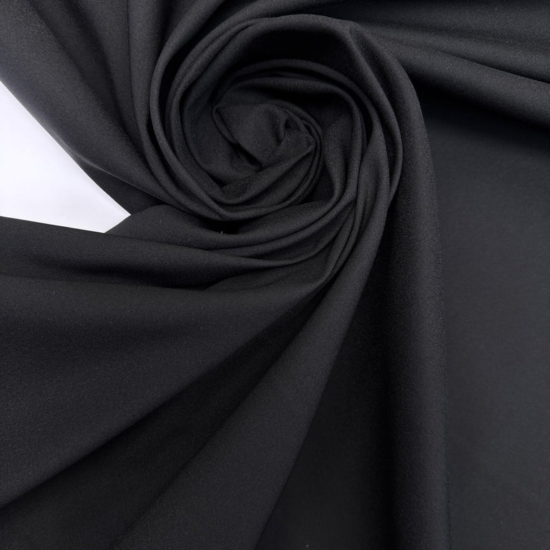 Black Cotton Nylon Polyester Elastane Woven