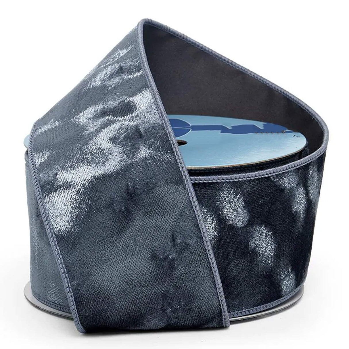 Brushed Velvet Wired Ribbon 2 1/2 '' X 10 yd Silver Color 1 / roll