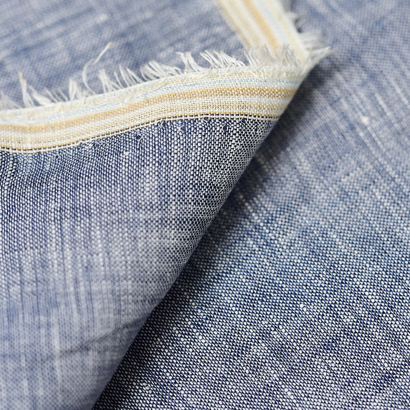 Pure Linen 2-Tone Melange Navy/Off-White