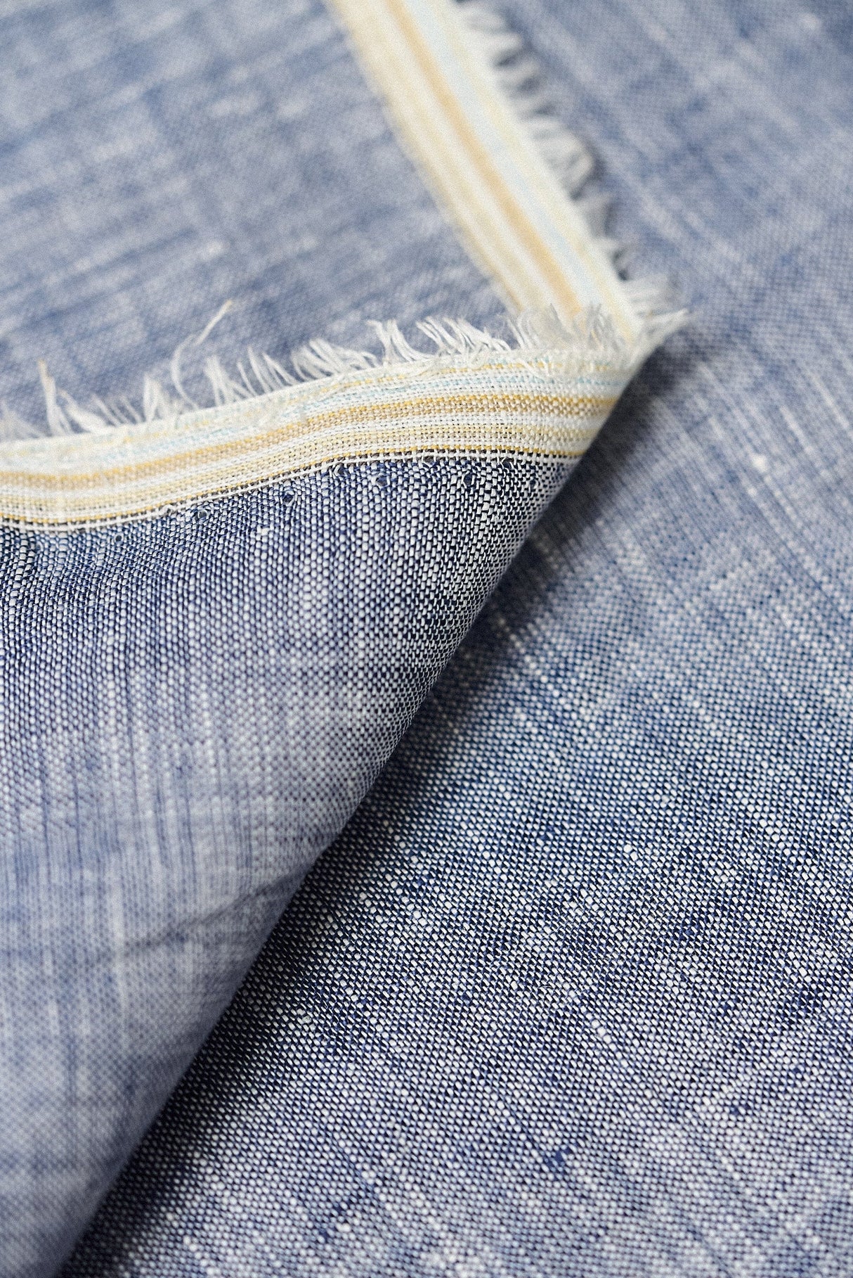 Pure Linen 2-Tone Melange Navy/Off-White
