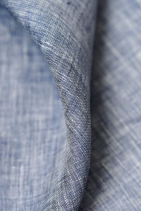 Pure Linen 2-Tone Melange Navy/Off-White