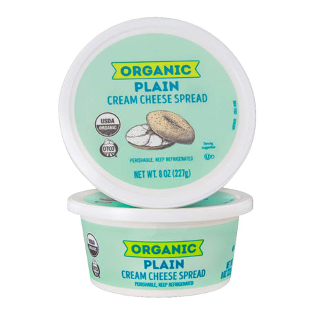 Organic Plain Cream Cheese Spread Smooth Organic Dairy Cream Cheese for Bagels Baking and Cooking