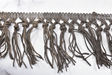 Fringe Trim Faux Leather Black Brown 4.5"