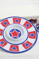 15" Melamine Americana Chip & Dip Plate