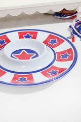 15" Melamine Americana Chip & Dip Plate