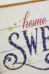 15.75"L B/O Lighted Wood Americana Wall Sign