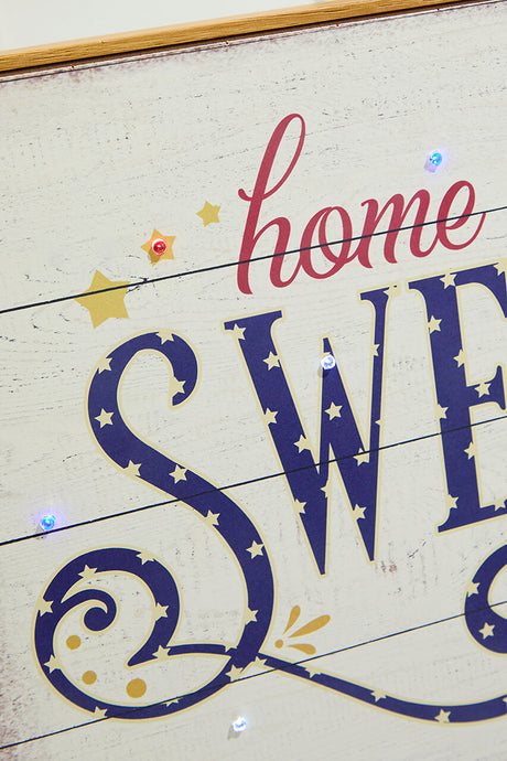 15.75"L B/O Lighted Wood Americana Wall Sign