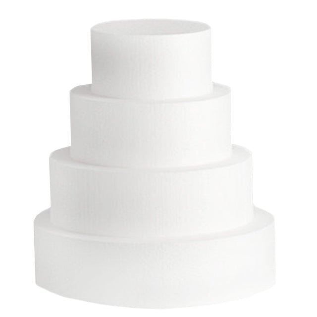 Round 4 Layer Styrofoam Set: 6" x 8" x 10" x 12" - 3" tall Cake Form Dummy