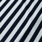 Classic Tricot Stripes Polyester Spandex Fabric - Wide Stripe Print, Black/White, Navy/White, Red/White, Turquoise/White, 58/60" Width (1 Yard)