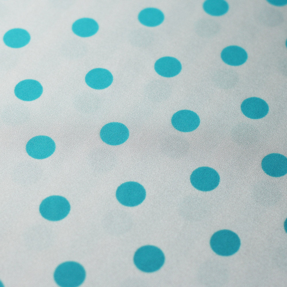 Candy Dots And Stripes Polyester Spandex Fabric - Pastel Pink, Aqua And White, Polka Dots And Stripes, 58/60" Width (1 Yard)