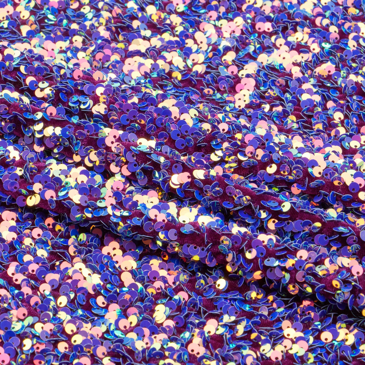 Duchess Stretch Velvet Sequin Polyester Spandex Fabric - Embroidered 3-D Sequins, 46/47" Width (1 Yard)