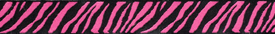 Woven Ribbon Black and Hot Pink Zebra Reversible 5/8" Wide