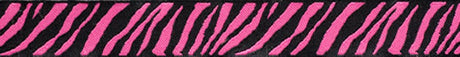 Woven Ribbon Black and Hot Pink Zebra Reversible 5/8" Wide