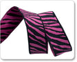 Woven Ribbon Black and Hot Pink Zebra Reversible 5/8" Wide