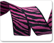 Woven Ribbon 7/8" Black and Hot Pink Zebra Reversible