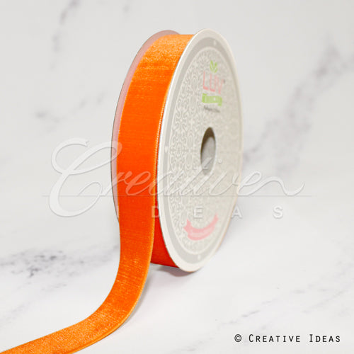 5/8" Bright Velvet Ribbon-7 Yds (Orange)