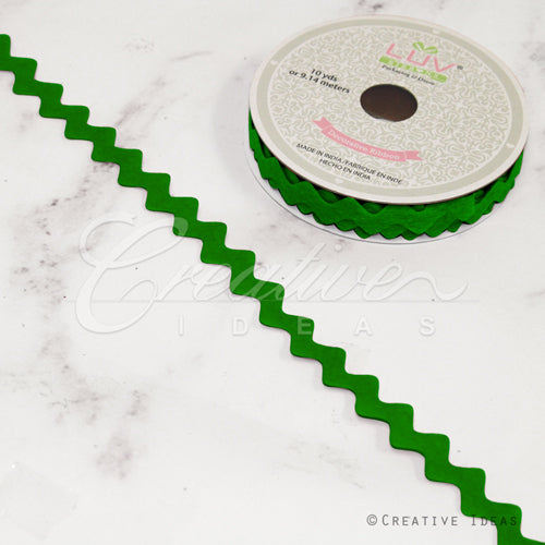 5/8" Felt Ric-Rac Ribbon-10 Yds (Emerald Green)
