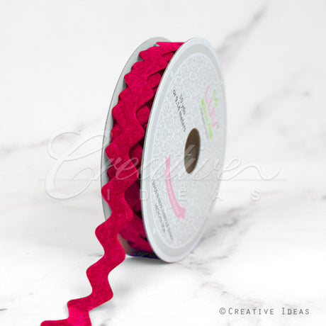 5/8" Felt Ric-Rac Ribbon-10 Yds (Hot Pink)