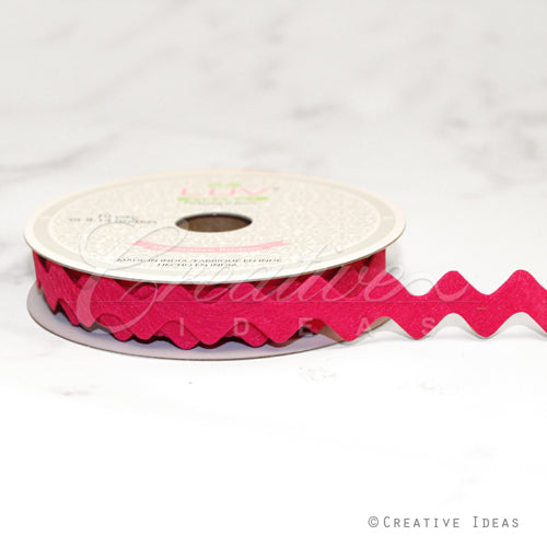5/8" Felt Ric-Rac Ribbon-10 Yds (Hot Pink)