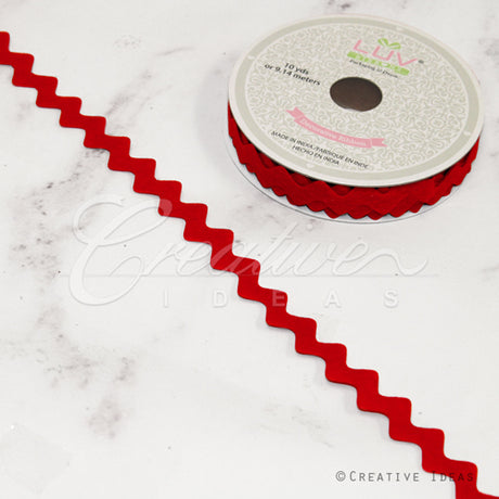 5/8" Felt Ric-Rac Ribbon-10 Yds (Red)